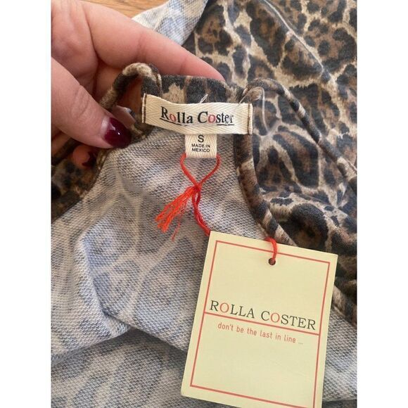 NWT Rolla Coster women's animal leopard print tied waist racerback romper small - Picture 8 of 9
